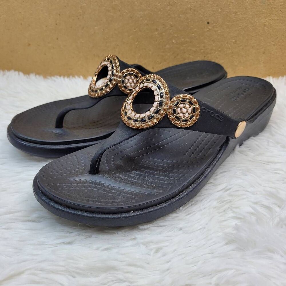 sanrah diamante wedge flip